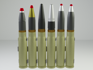 soviet russian 30mm aircraft shells 30x165 3D 모델