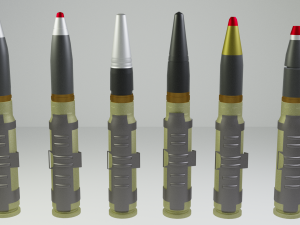 soviet russian 30mm aircraft shells 30x165 3D 모델