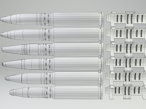 soviet russian 30mm aircraft shells 30x165 3D 모델