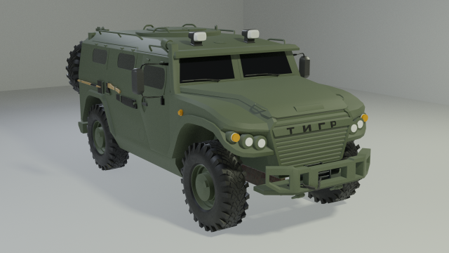 GAZ VPK-233136 Tiger 3D 모델 .c4d .max .obj .3ds .fbx .stl .blend 
