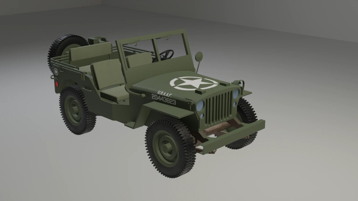 Willys MB 3D Model .c4d .max .obj .3ds .fbx .stl .blend 