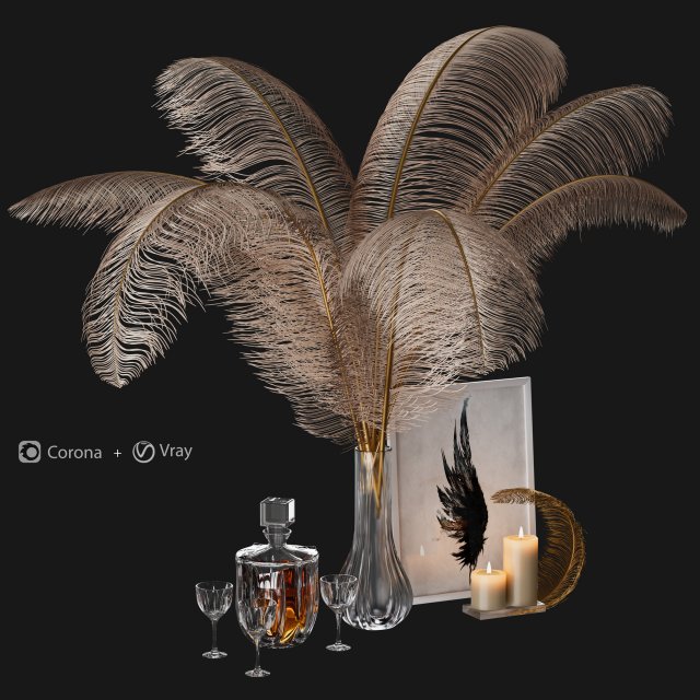 decorative set corona vray Modello 3D .c4d .max .obj .3ds .fbx .stl .blend 