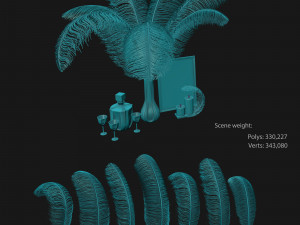 decorative set corona vray Modello 3D