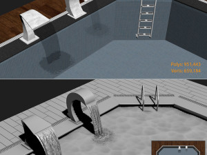 swimming pool waterfall 3D Model