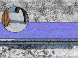 snow bench and sidewalk and street 3D 模型
