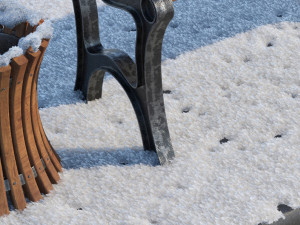 snow bench and sidewalk and street 3D 模型