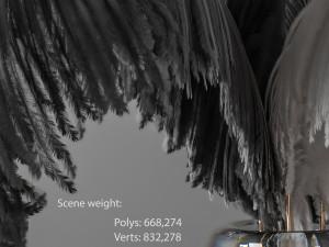 feathers decorative set coronarenderer - vray Model 3D