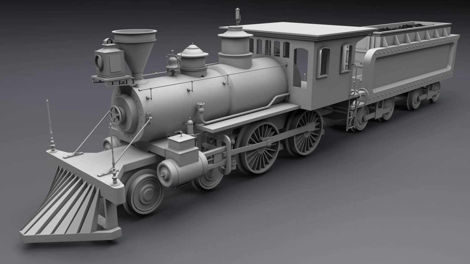 old steam locomotive 3D Model .c4d .max .obj .3ds .fbx .stl .blend