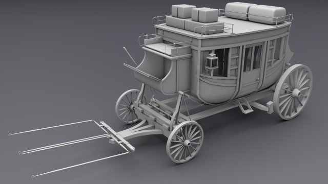 carriage Model 3D .c4d .max .obj .3ds .fbx .stl .blend 