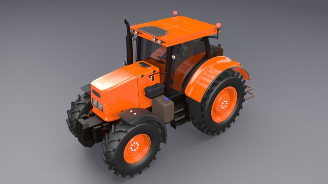 farm tractor 3D Model .c4d .max .obj .3ds .fbx .stl .blend