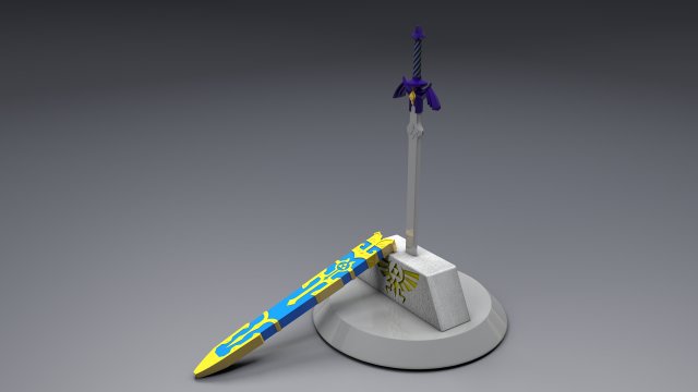 master sword the legend of zelda 3D Model .c4d .max .obj .3ds .fbx .stl .blend 