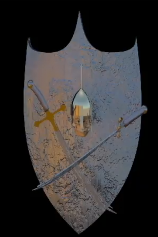skull sword and shield Modello 3D .c4d .max .obj .3ds .fbx .stl .blend 