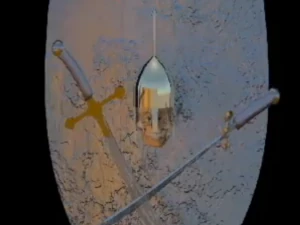 pedang tengkorak dan perisai Model 3D