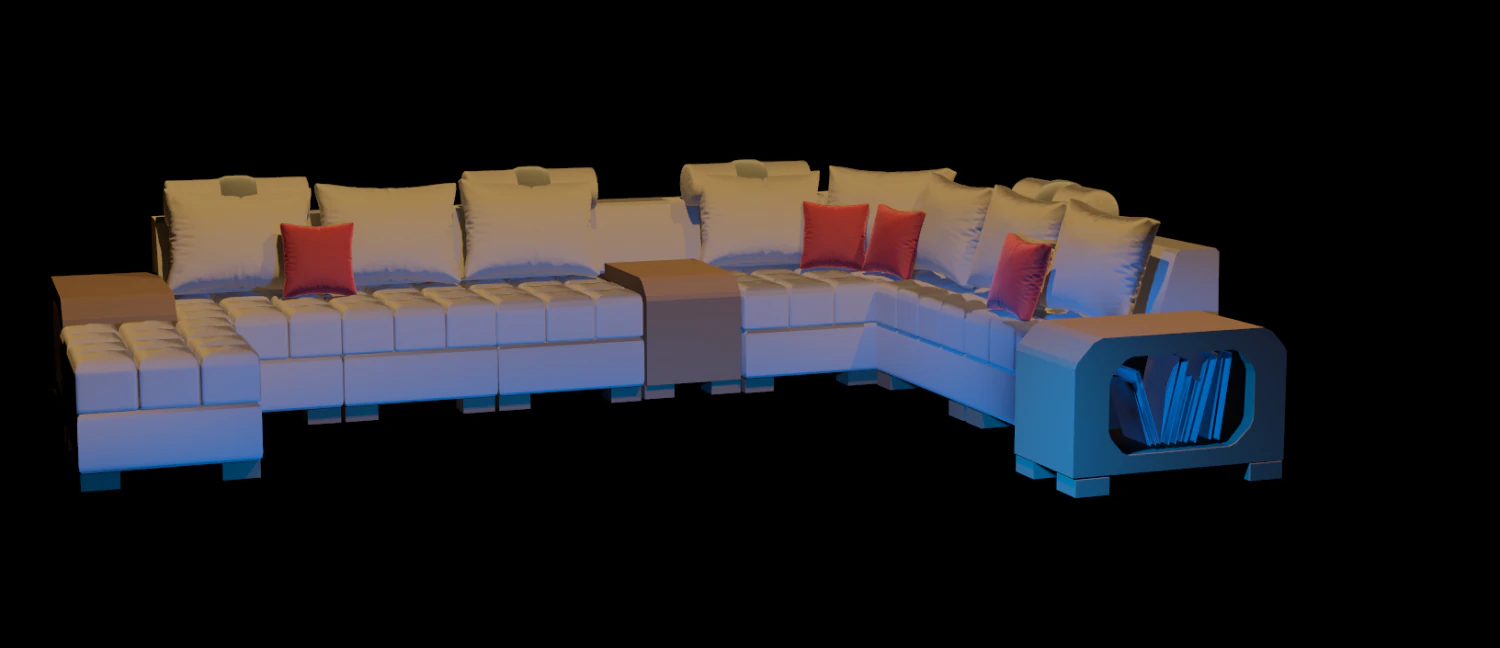 sof&aacute; marroquino Modelo 3D .c4d .max .obj .3ds .fbx .stl .blend 