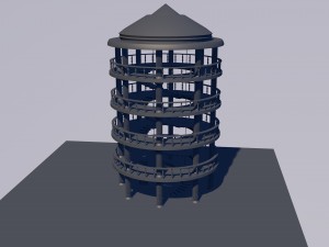 Antique tower Model 3D