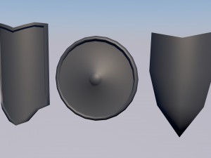 shields three low poly 3D Model