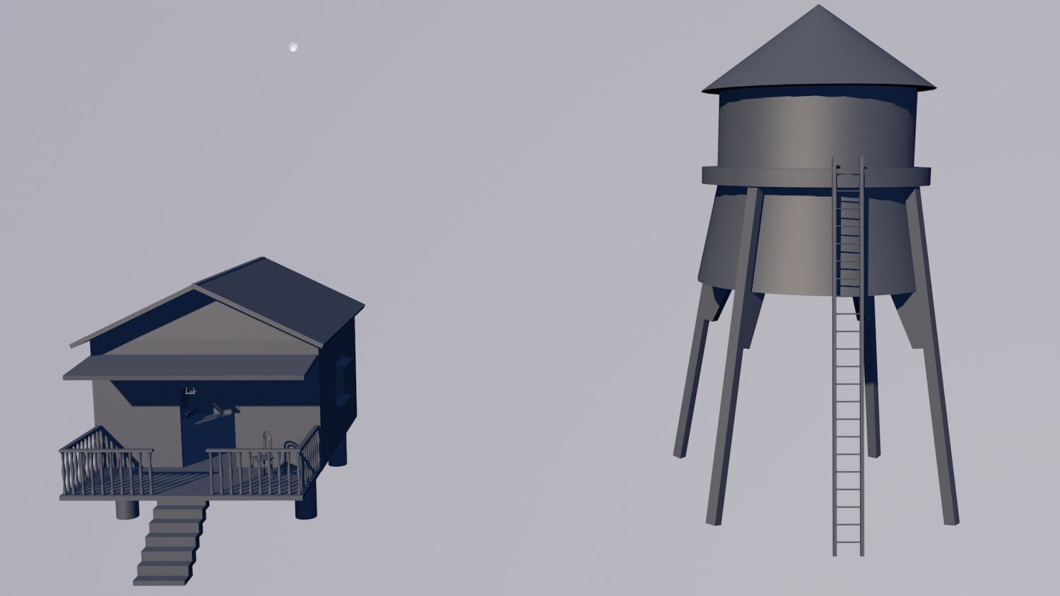 Small Cottage Is Water Tank 3d Model In Buildings 3dexport