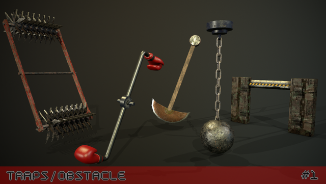 Traps for game -1- Game ready 3D Модель .c4d .max .obj .3ds .fbx .stl .blend 