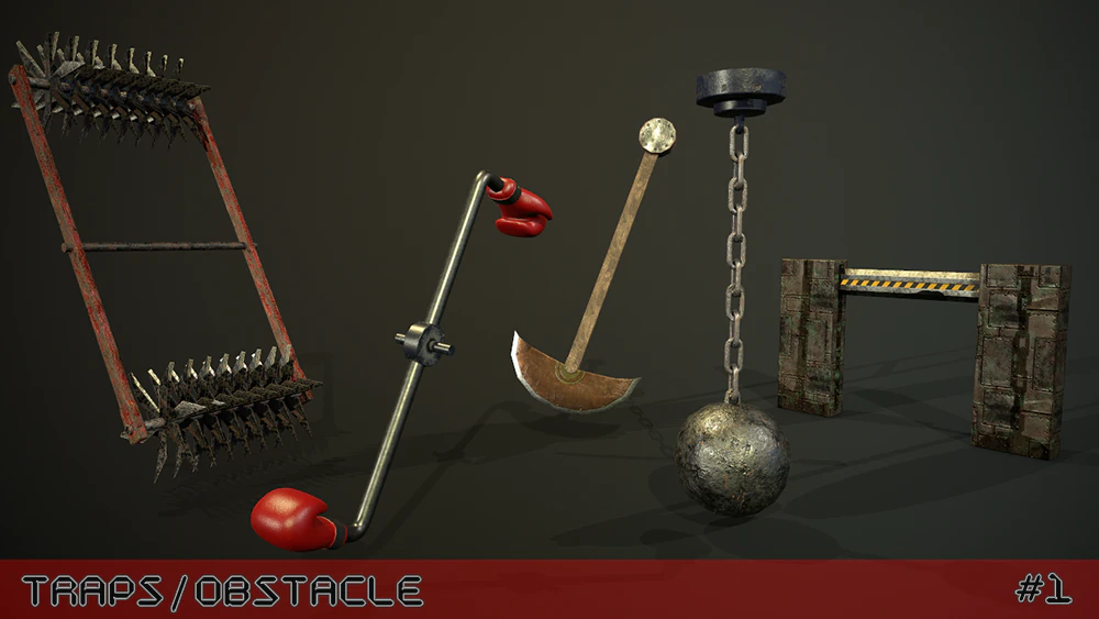 Traps for game -1- Game ready 3D Model .c4d .max .obj .3ds .fbx .stl .blend 