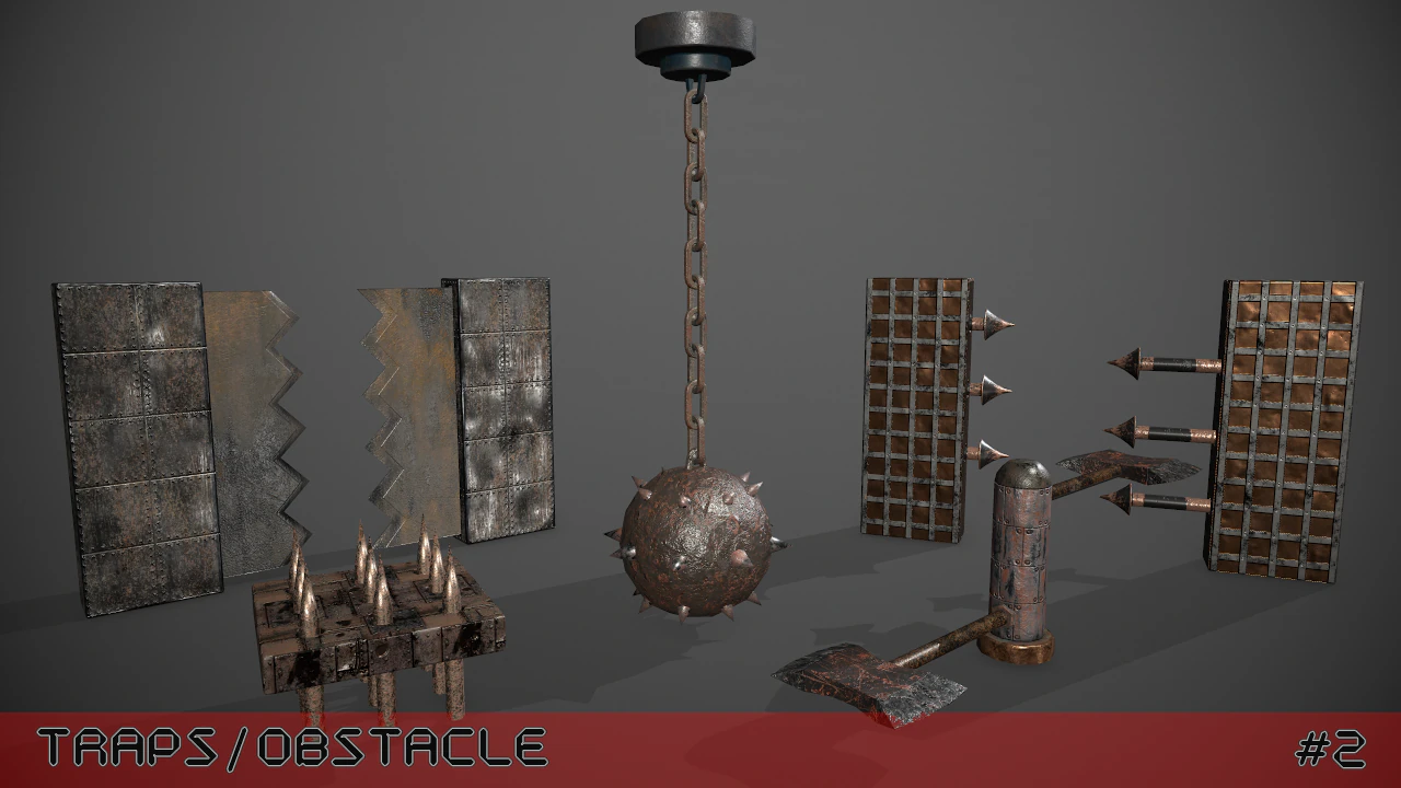 Traps for game -2- Game ready 3D Model .c4d .max .obj .3ds .fbx .stl .blend 