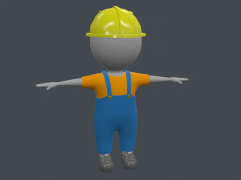 Conjunto de Roupas - Jogo Hipercasual - Stickman T-pose Modelo 3D