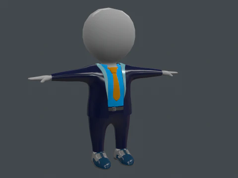 Conjunto de Roupas - Jogo Hipercasual - Stickman T-pose Modelo 3D