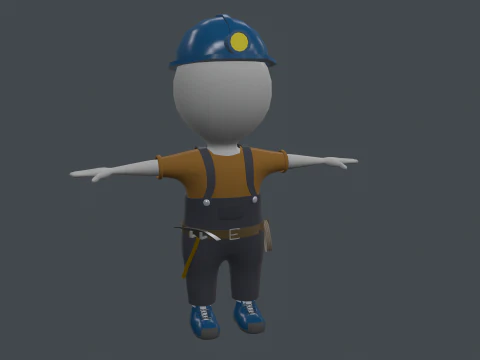 Conjunto de Roupas - Jogo Hipercasual - Stickman T-pose Modelo 3D