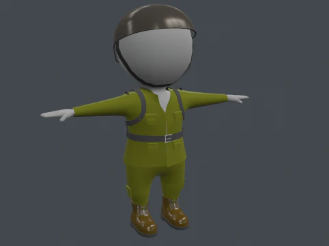 Conjunto de Roupas - Jogo Hipercasual - Stickman T-pose Modelo 3D