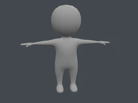 Conjunto de Roupas - Jogo Hipercasual - Stickman T-pose Modelo 3D