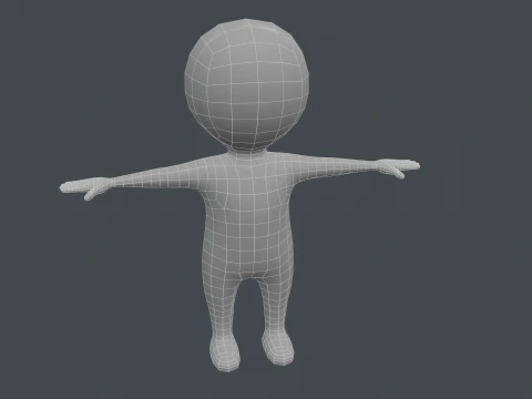 Conjunto de Roupas - Jogo Hipercasual - Stickman T-pose Modelo 3D