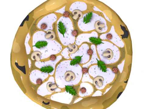 Collection Pizza - 18 Pizze stylis&eacute;es Modèle 3D