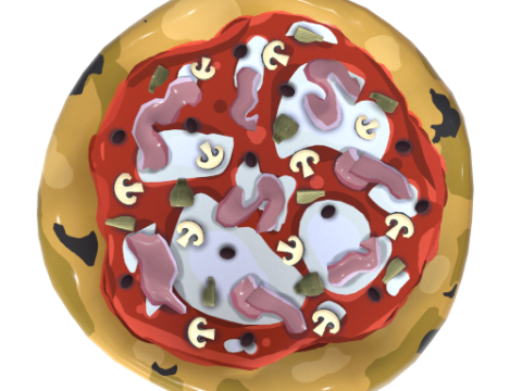 Pizza collection - 18 Pizze stylized 3D Model