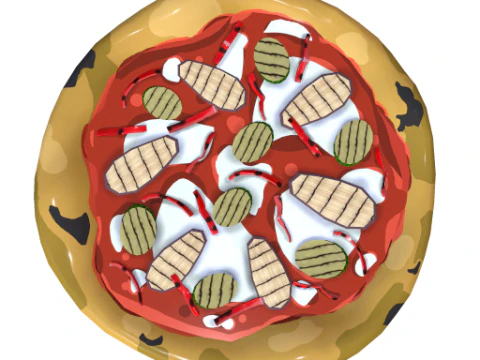 Collection Pizza - 18 Pizze stylis&eacute;es Modèle 3D