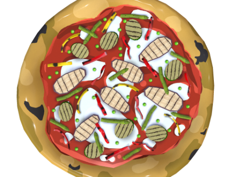 Pizza collection - 18 Pizze stylized 3D Model