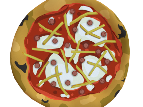 Pizza collection - 18 Pizze stylized 3D Model