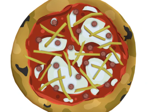 Collection Pizza - 18 Pizze stylis&eacute;es Modèle 3D