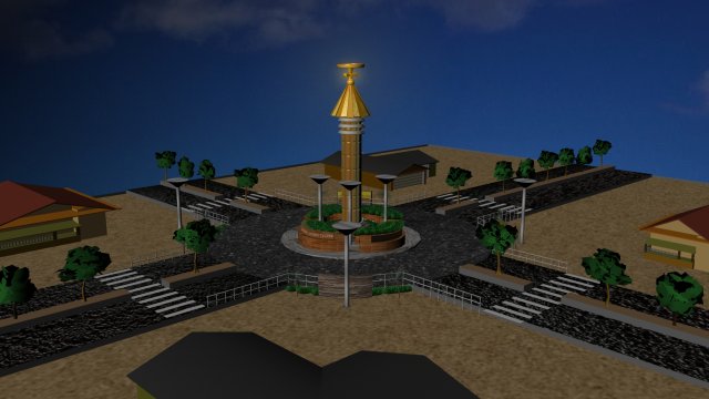road roundabout Modèle 3D .c4d .max .obj .3ds .fbx .stl .blend 