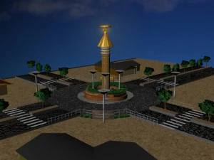 सड़क का गोल चक्कर 3D मॉडल