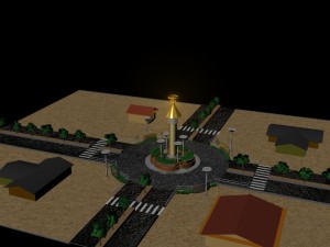 road roundabout Modèle 3D