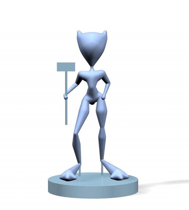 girlcat 3D प्रिंट मॉडल .c4d .max .obj .3ds .fbx .stl .blend 