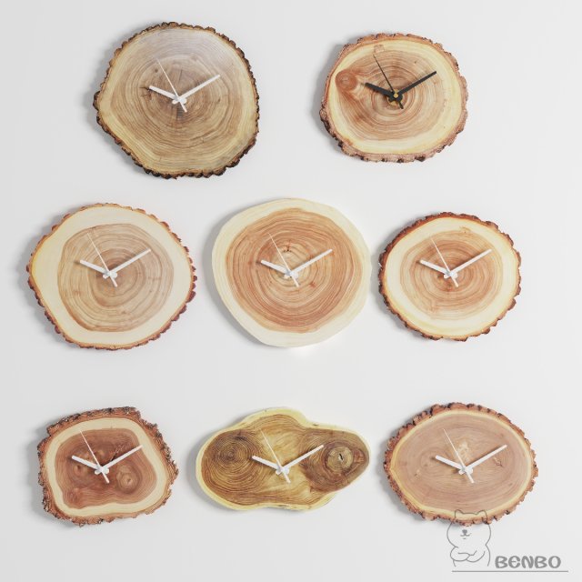 tree ring wall clock Model 3D .c4d .max .obj .3ds .fbx .stl .blend 