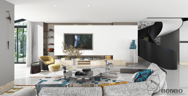 modern style and exquisite living room 3D 모델 .c4d .max .obj .3ds .fbx .stl .blend