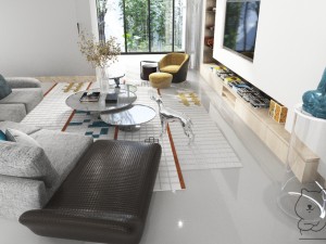 modern style and exquisite living room 3D 모델