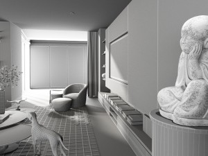 modern style and exquisite living room 3D 모델