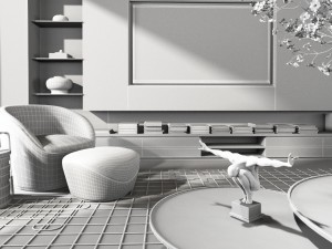 modern style and exquisite living room 3D 모델