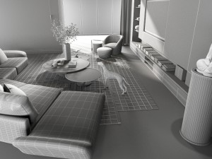 modern style and exquisite living room 3D 모델
