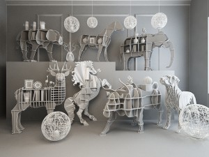animal bookshelf Modelo 3D