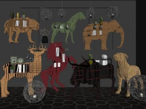 animal bookshelf 3D Model