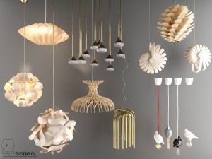nordic style chandelier 02 Model 3D