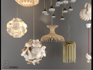 nordic style chandelier 02 Model 3D